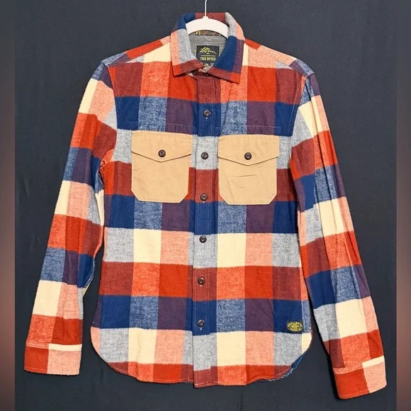 Todd Snyder & LL Bean Chamois Tan Plaid Shirt NWOT Soft Portuguese Flannel - Picture 1 of 12